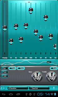 poweramp skin alien lightblue Screenshots 8