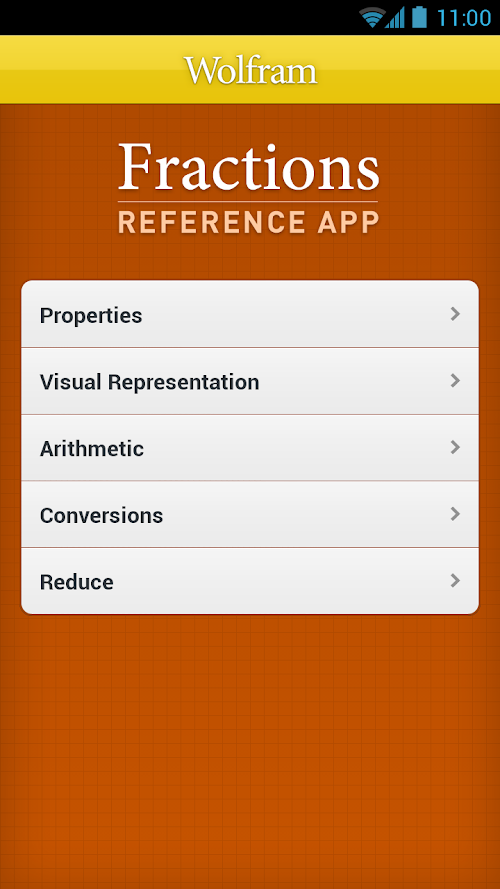 Android application Fractions Reference App screenshort