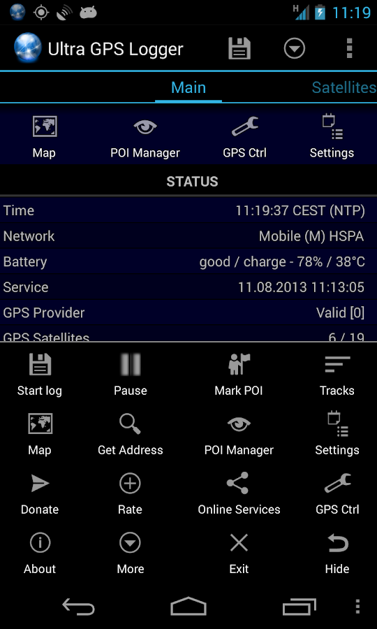    Ultra GPS Logger- screenshot  