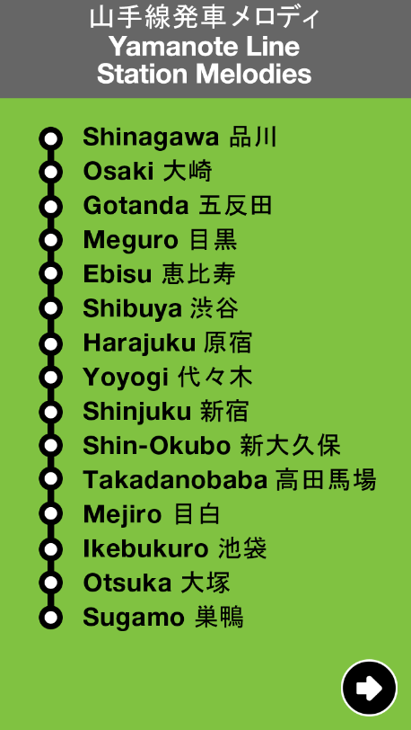 Yamanote Melodies +Ringtones Screen 1
