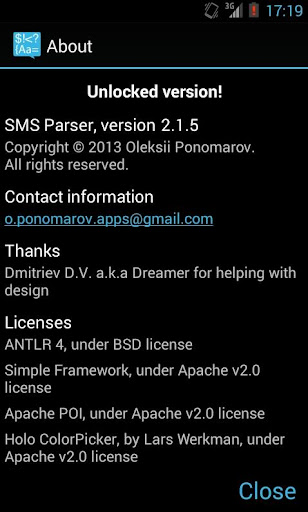 SMS Parser Unlocker