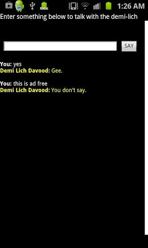 Chat with the Demi-Lich AdFree