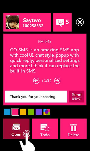 GO SMS PRO WP8 Popup ThemeEX