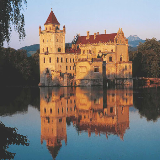 Anif palace is a moated castle near Salzburg, Austria.