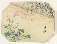 Tuin met herfstbloemen