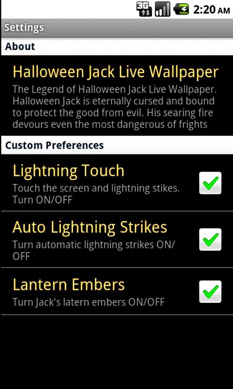 Halloween Jack Live Wallpaper Screen 3