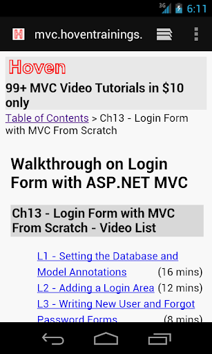 【免費教育App】ASP.NET MVC Video Tutorials-APP點子