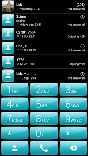 Dialer theme Gloss Cyan - náhled