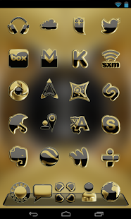 Next Launcher Theme ZLATA ČERN - náhled