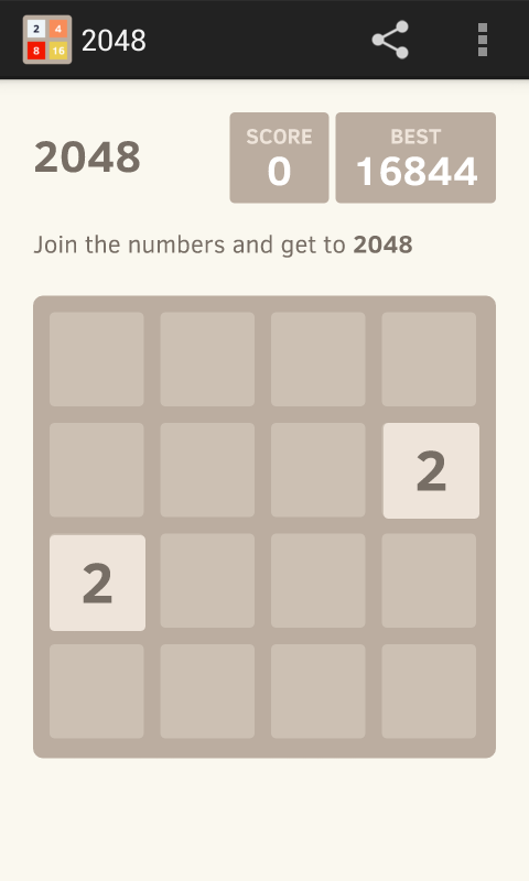 Android application 2048 screenshort