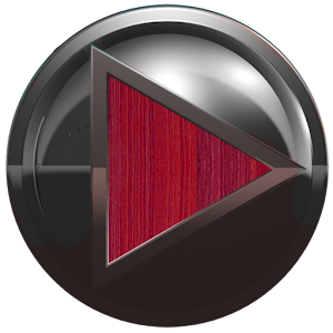 poweramp skin metal red wood logo