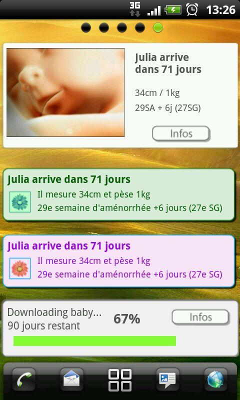 Pregnancy app &amp; widget Screen 1