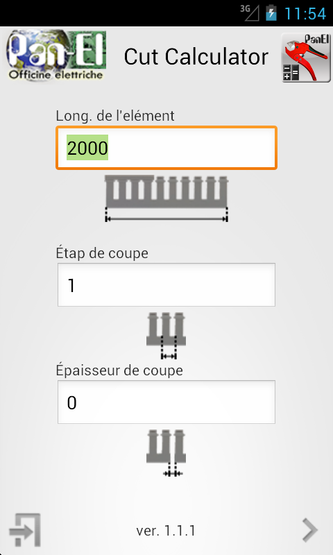 Android application Cut Calculator screenshort