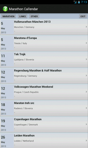 Marathon Calendar