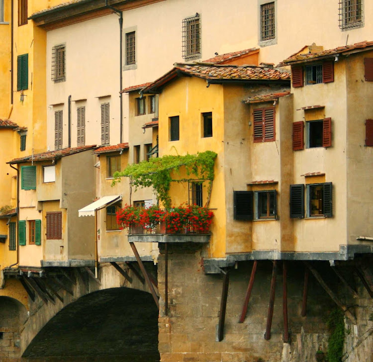 A bank of buildings in Florence, Italy.