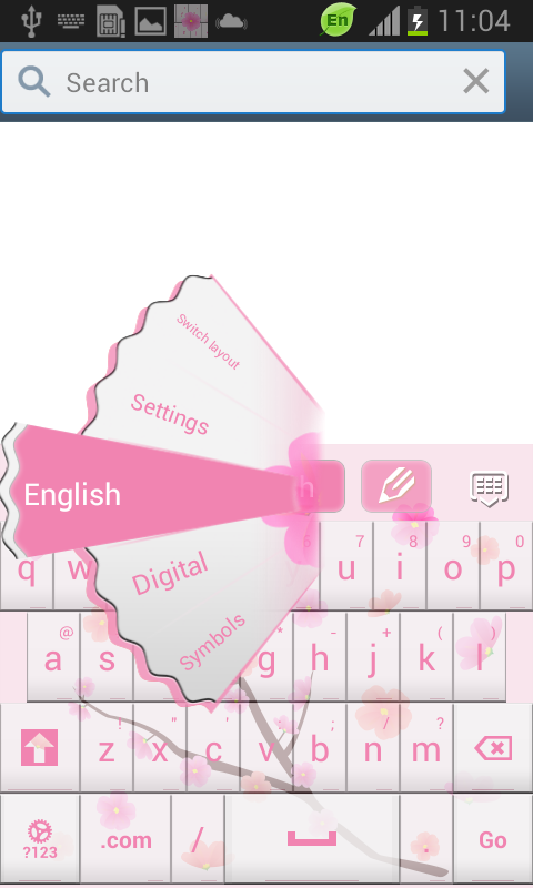 Pink Flowers GO Keyboard - screenshot