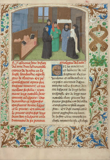 A Monk and Guy's Widow Conversing with the Soul of Guy de Thurno