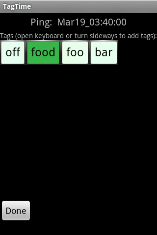    TagTime- screenshot  