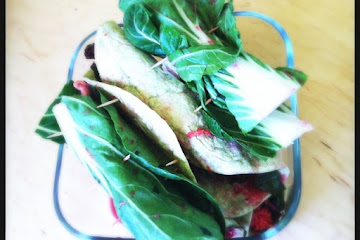Raw Chard, Radish, Cashew and Lemon Ginger Wraps