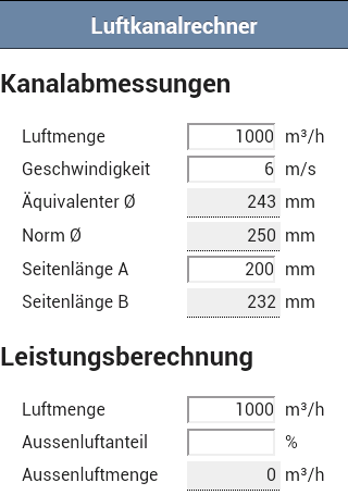 Luftkanalrechner