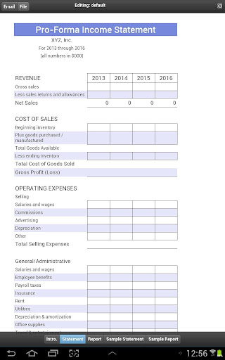 Proforma Income Statements