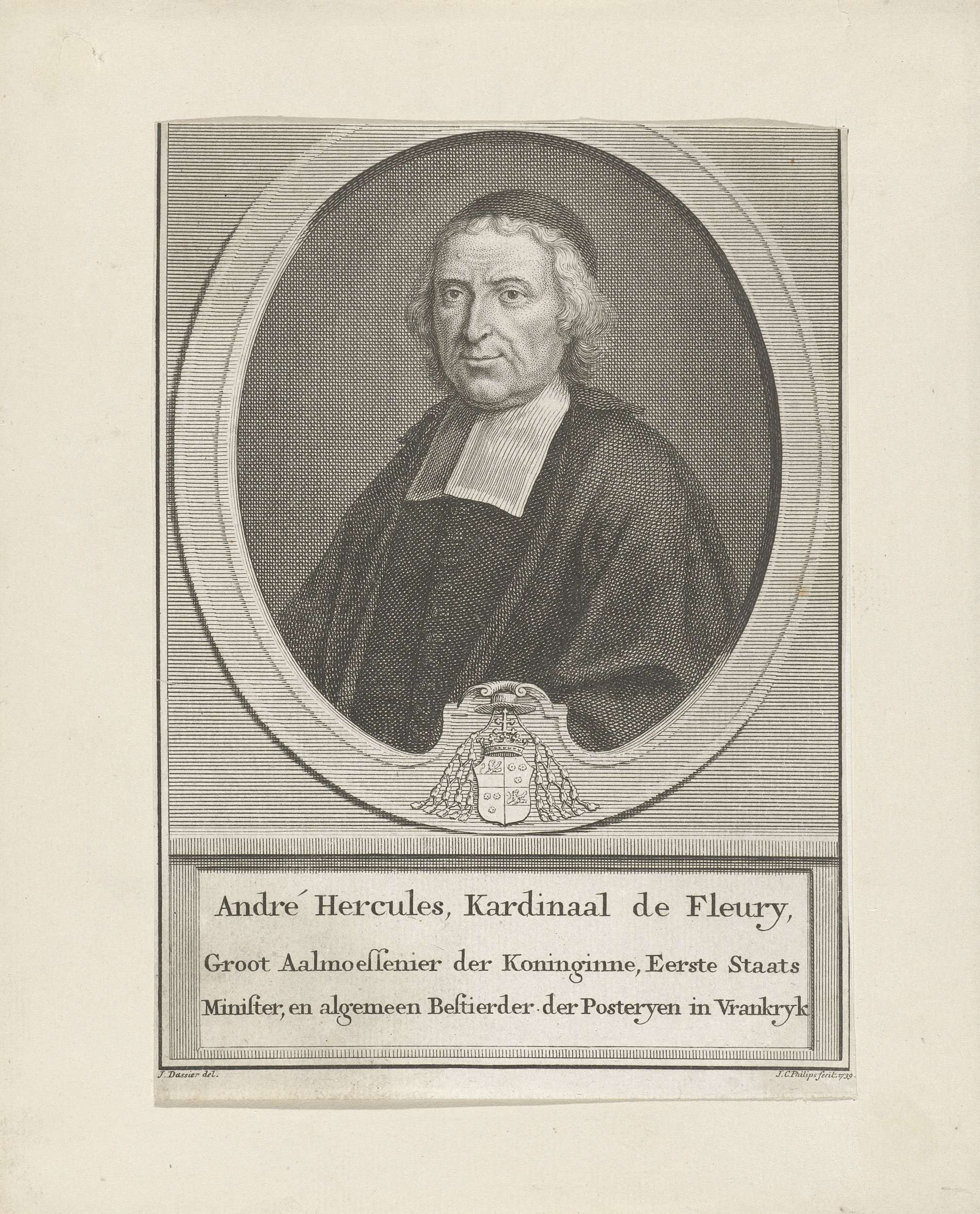 Portret van de kardinaal André-Hercule de Fleury