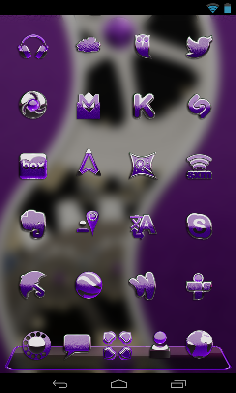Next Launcher Theme purple liz Screen 2