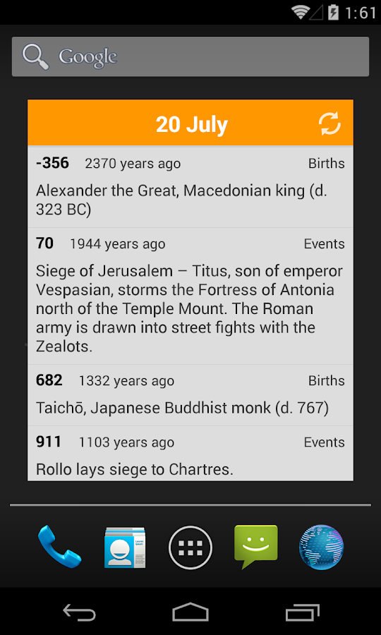 Today in History Calendar - Android Apps on Google Play