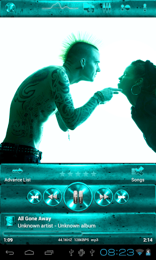 Poweramp GRUNGE TURQUOISE skin