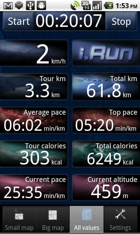 Android application i.Run - GPS Running Coach screenshort