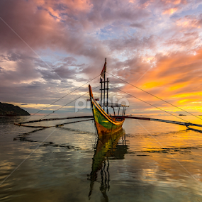 Waiting by Ade Noverzan - Transportation Boats