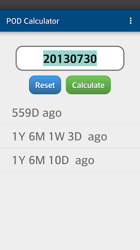 POD Calculator 지난 날 수 계산