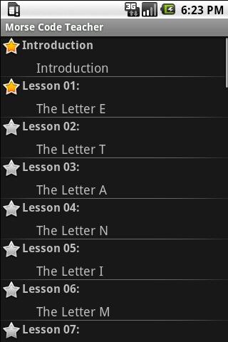 Android application Morse Code Teacher screenshort