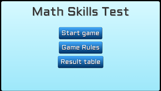 Math Skills Test