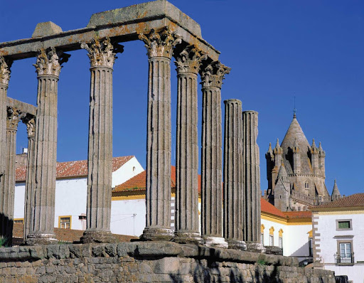 Roman-Temple-Evora-Portugal - The Roman Temple of Evora, Portugal.