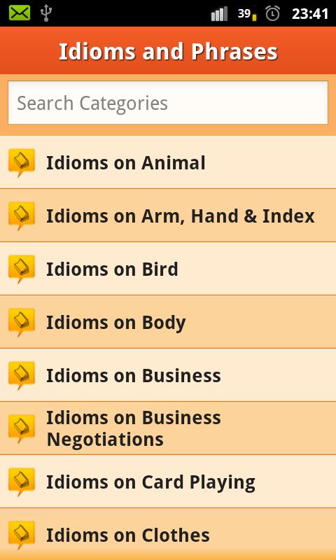 Idioms and Phrases Dictionary! - screenshot