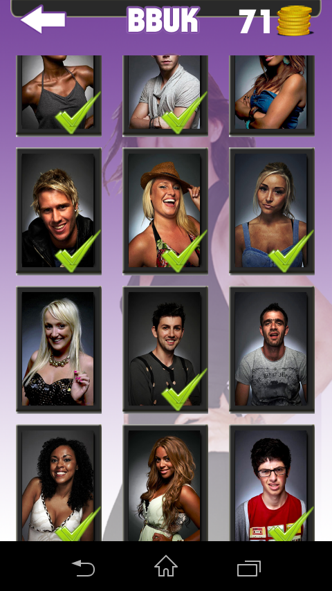 Big Brother UK Quiz Game Screen 2