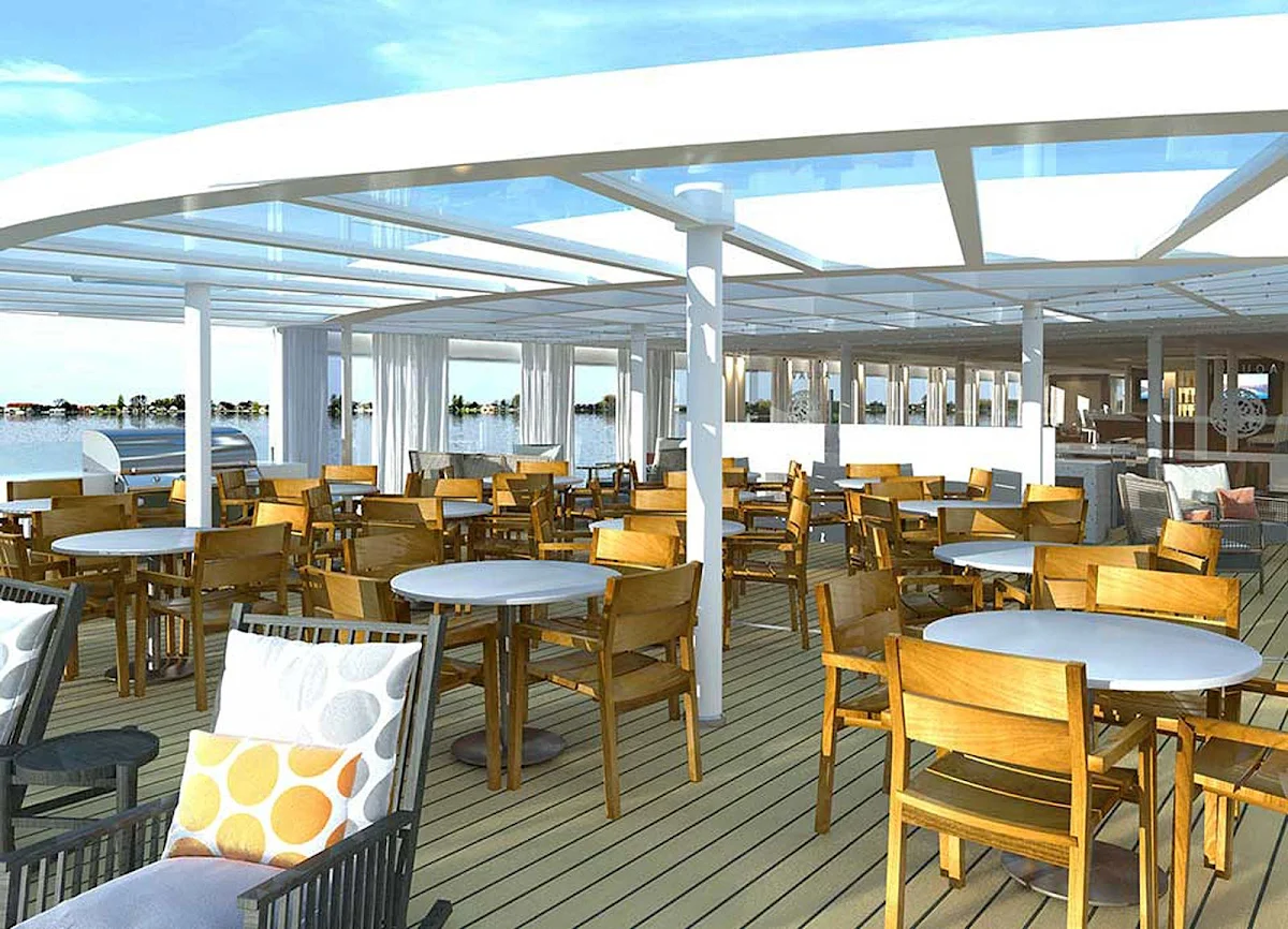 Viking-Longship-Aquavit-Terrace-day - Take in picturesque European landscapes and historic villages from the Aquavit Terrace aboard your Viking Longship.