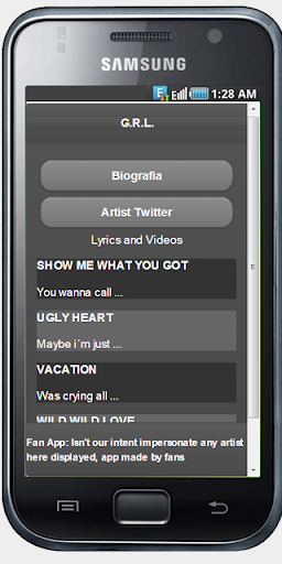 【免費娛樂App】G.R.L lyrics-APP點子