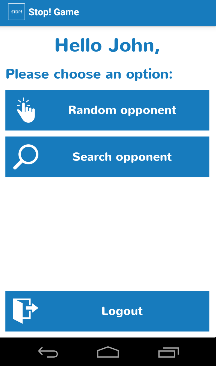 Stop! Game (Scattergories) Screen 2