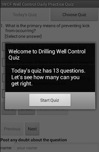 IWCF Well Control Quiz