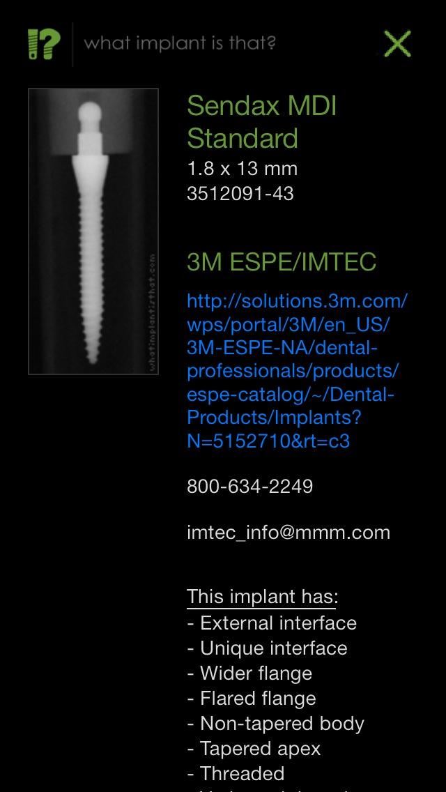 What Implant Is That? Screen 2