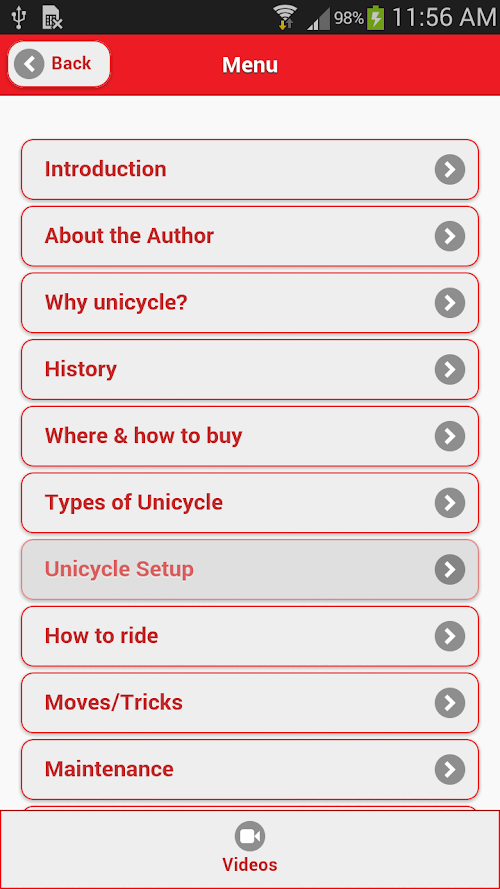 Android application Learn To Unicycle screenshort