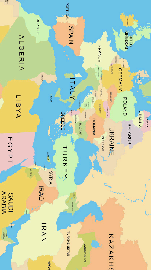 Android application World Map screenshort