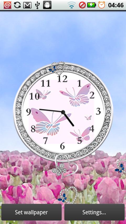 Diamond Butterfly Clock LIVE Screen 3