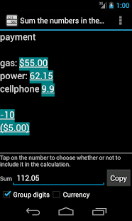 Download Sum the numbers in the text APK for Android