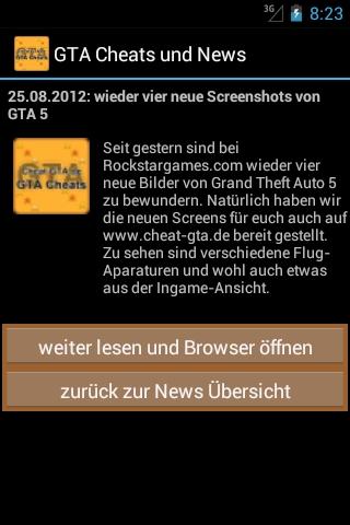 GTA Cheats und News kostenlos - screenshot