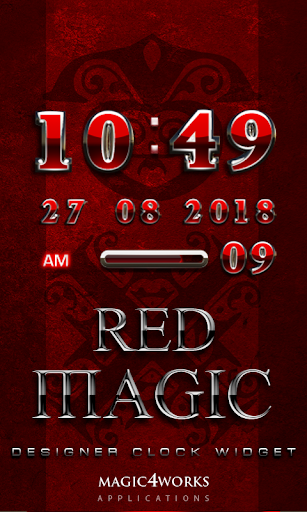 Red Magic Digital Clock Widget