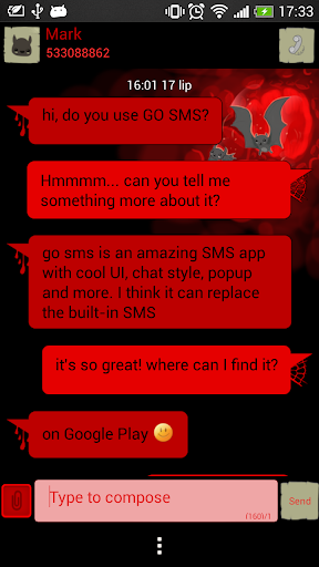 GO SMS Halloween Bat Theme