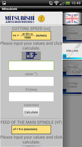 Mitsubishi Cutting Calculator